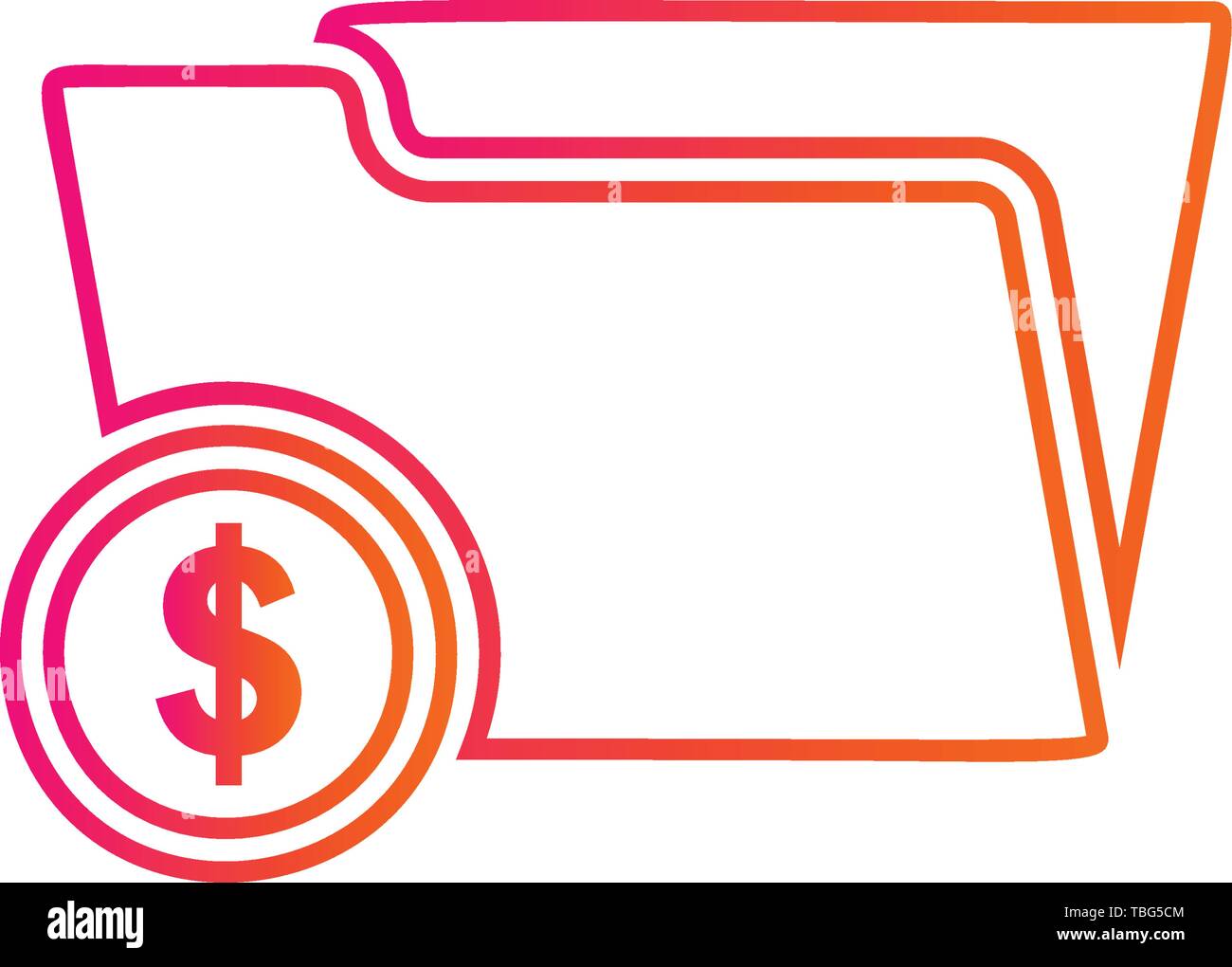Dollar folder vector icon - Financial Folder simple icon Stock Vector