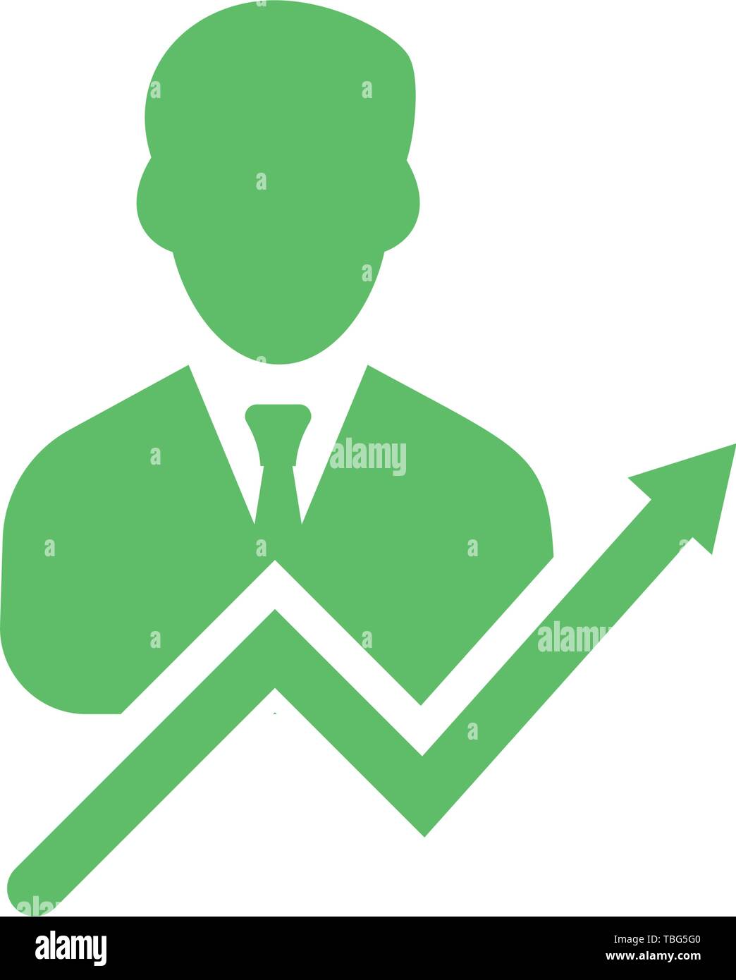 Arrow going up - with businessman icon vector Stock Vector Image & Art ...