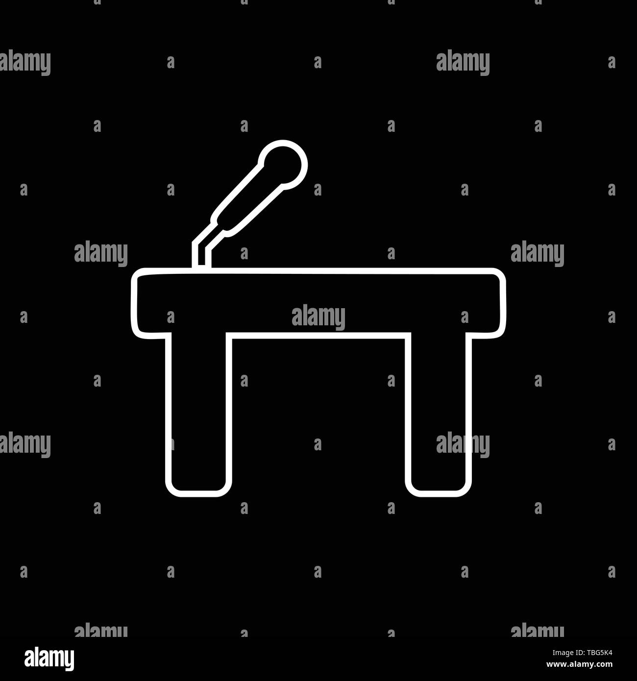 Microphone icon logo speaker symbol Black and White Stock Photos ...