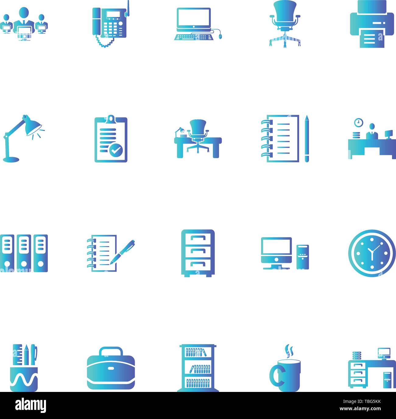 Office icons vector vectors hi-res stock photography and images - Alamy