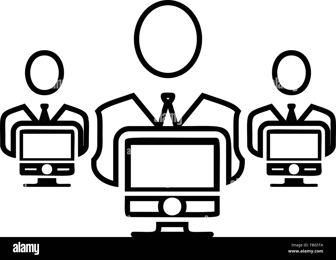 Offices time working on the computer - vector Stock Vector Image & Art ...