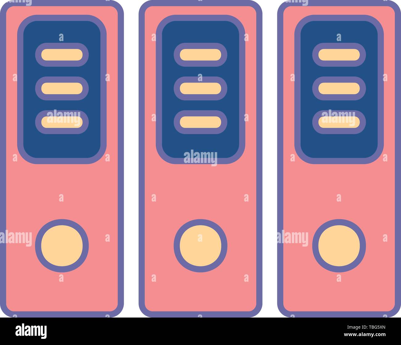 Office folders with papers and documents - vector Stock Vector
