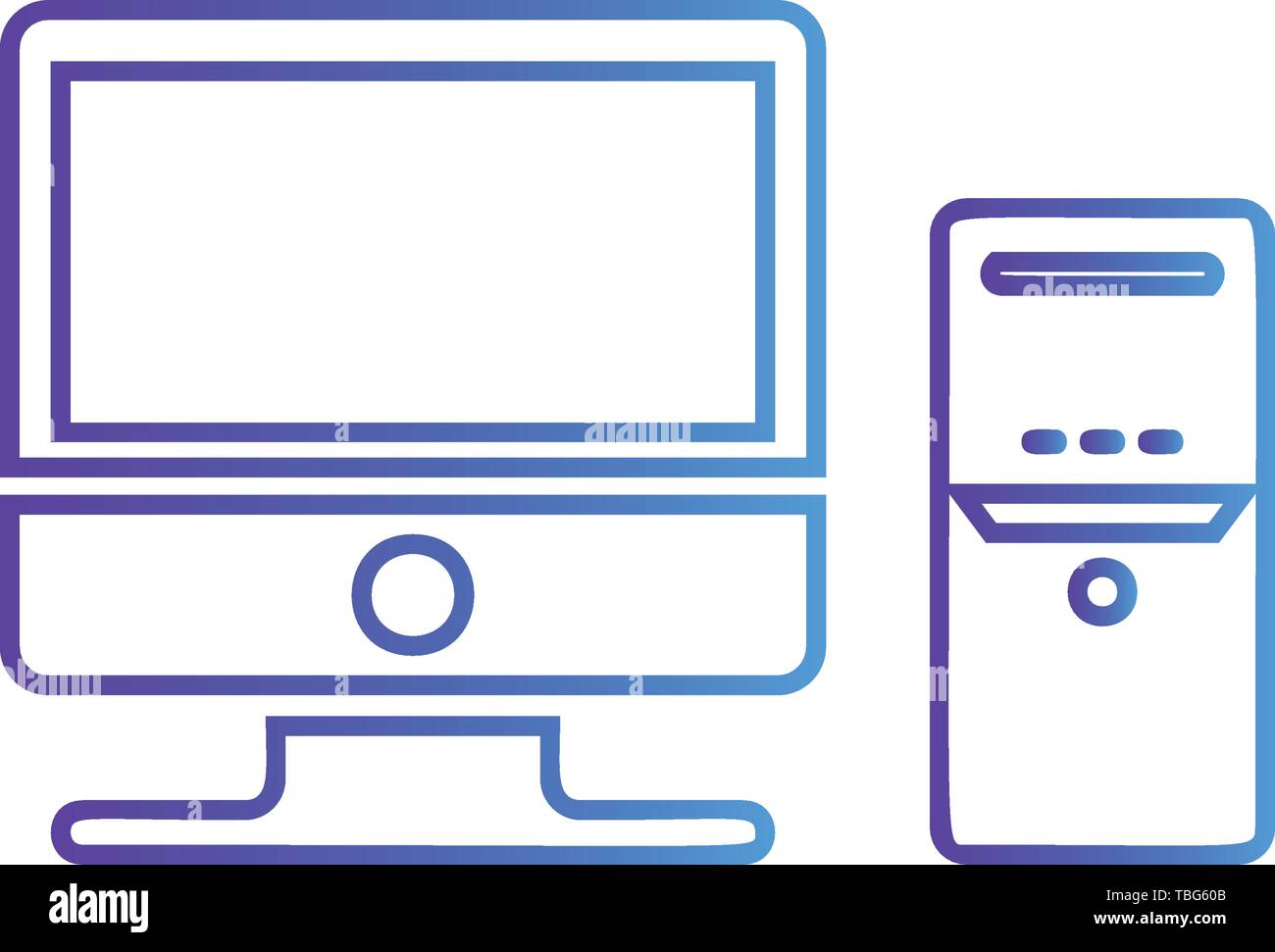 Computer icon vector - Flat Stock Vector Image & Art - Alamy