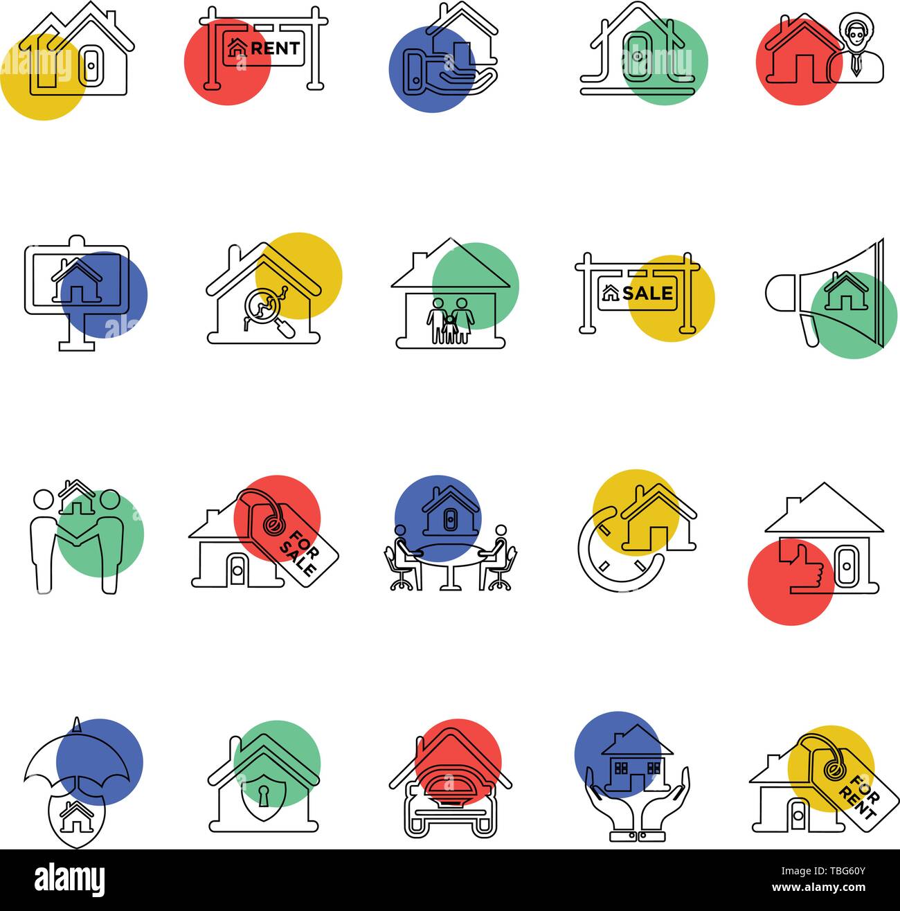Real estate icons set Stock Vector Image & Art - Alamy