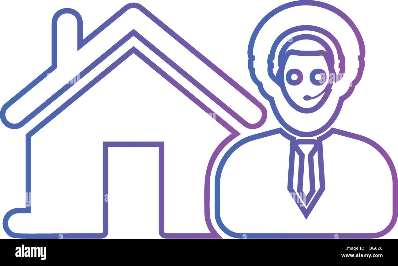 Real estate online support icon Stock Vector