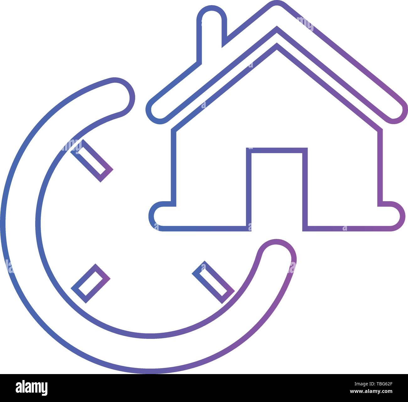 House and clock icon - vector Stock Vector Image & Art - Alamy