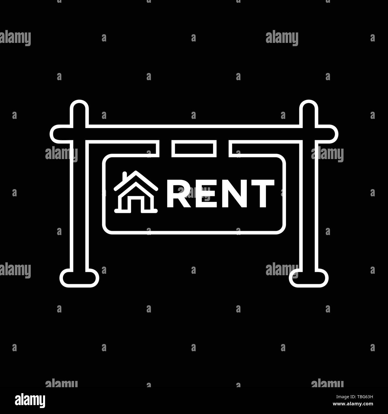 Real estate sign rent Black and White Stock Photos & Images - Alamy