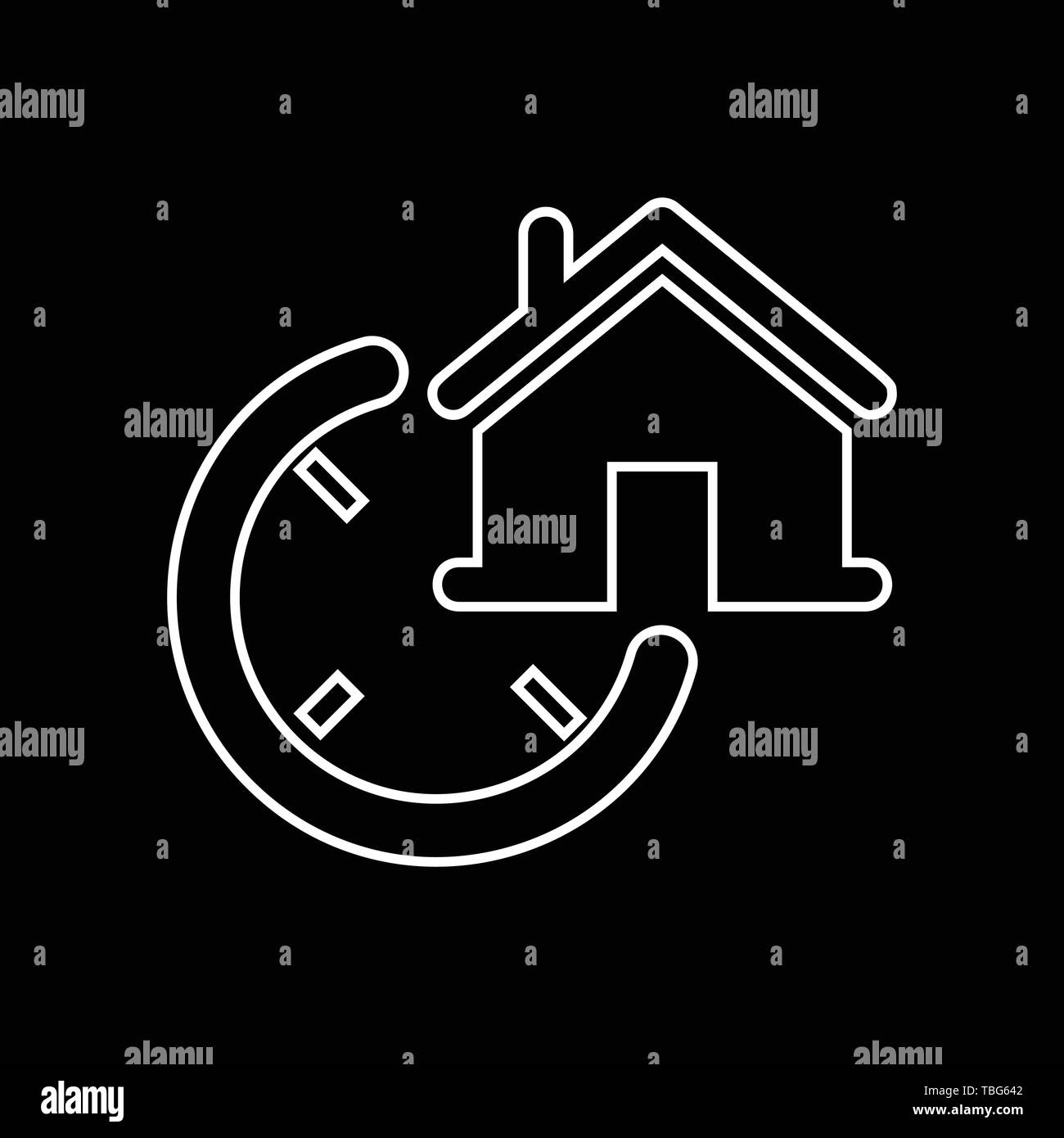 House and clock icon - vector Stock Vector Image & Art - Alamy