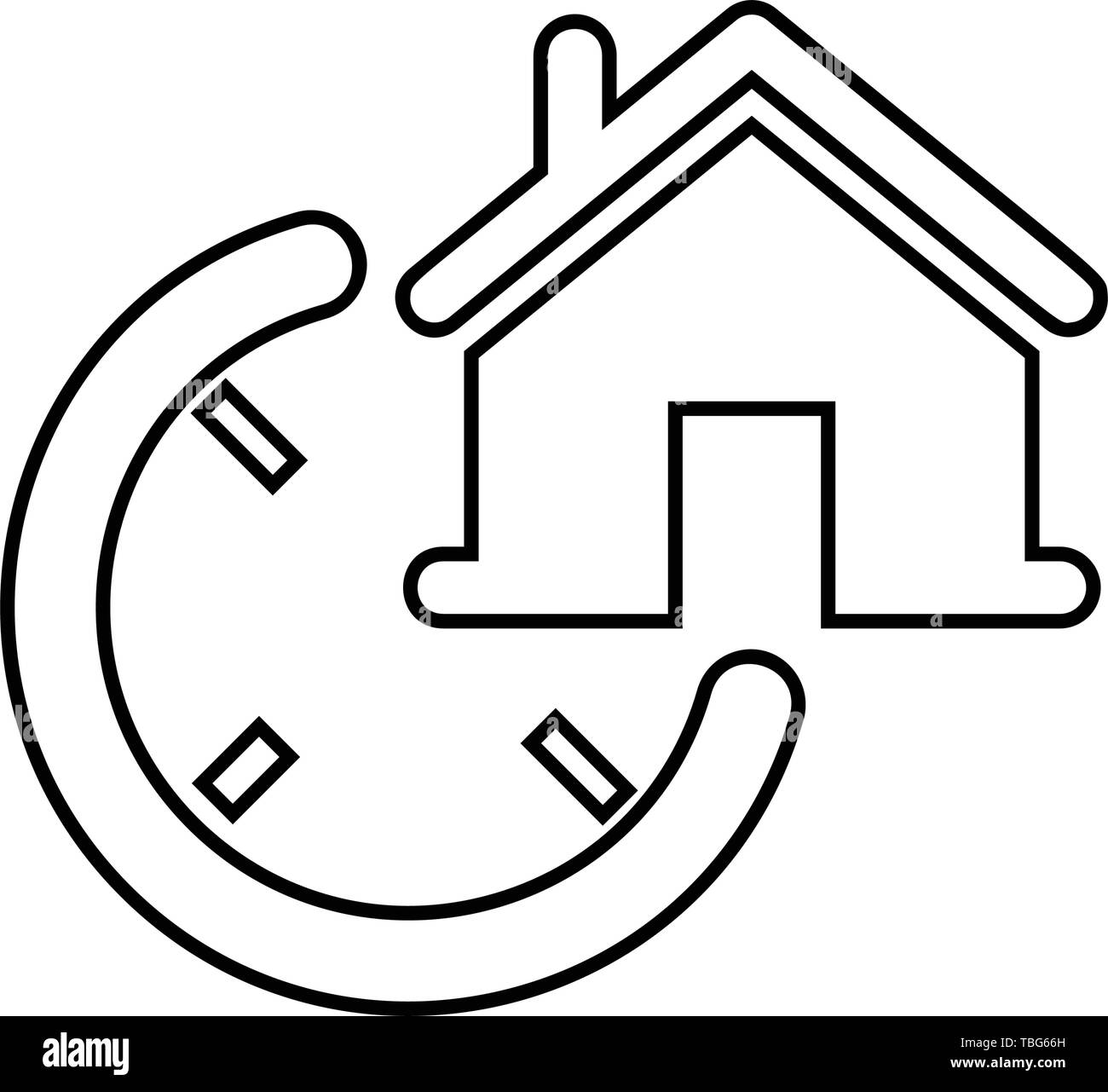 House and clock icon vector Stock Vector Image & Art Alamy