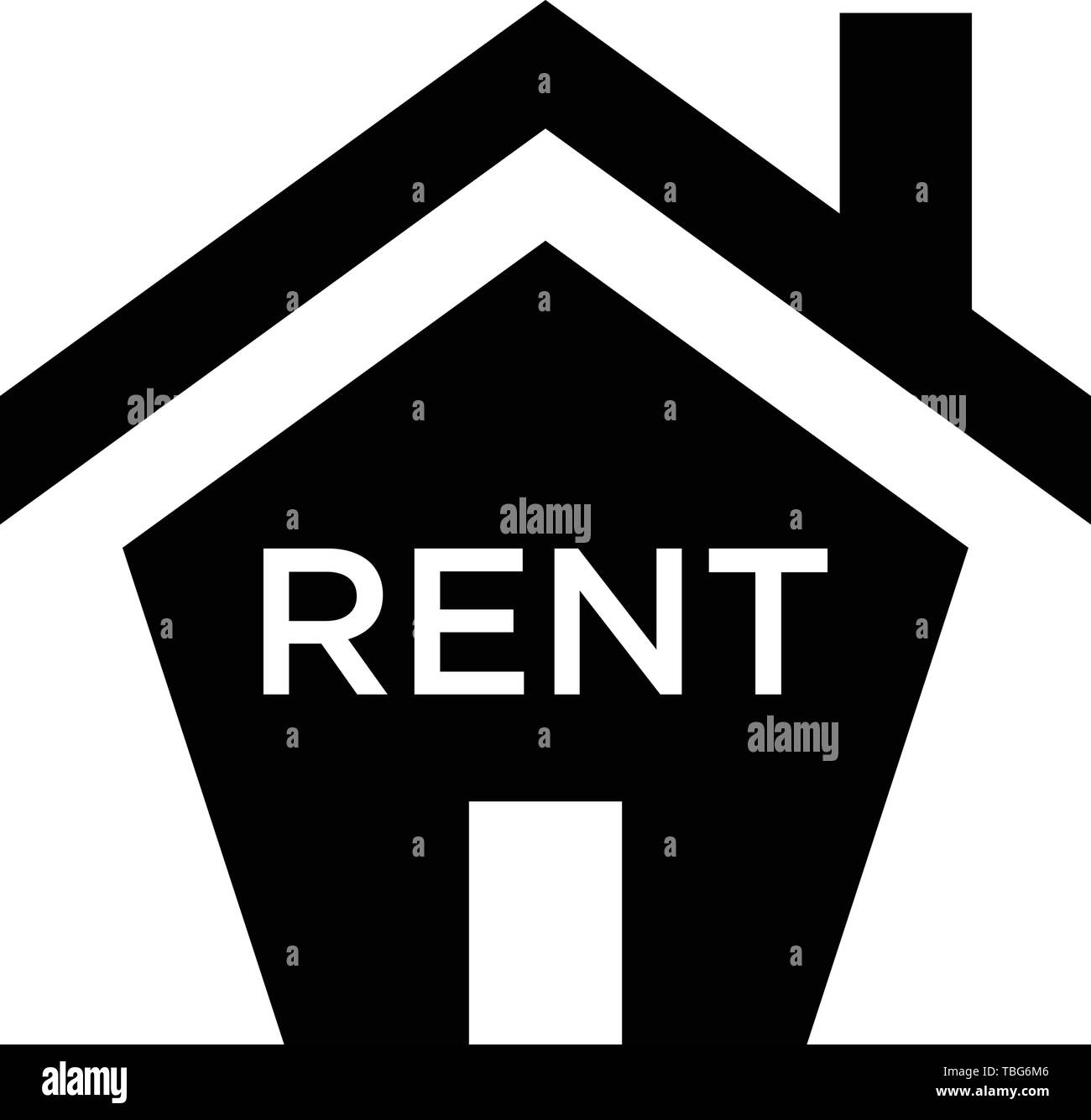 House rent sign icon vector black - glyph house rent sign Stock Vector ...