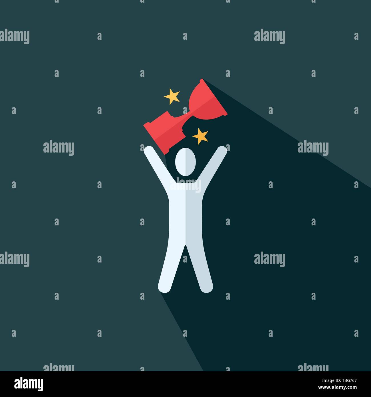 Trophy - Winning - Success icon - Flat illustration Stock Vector