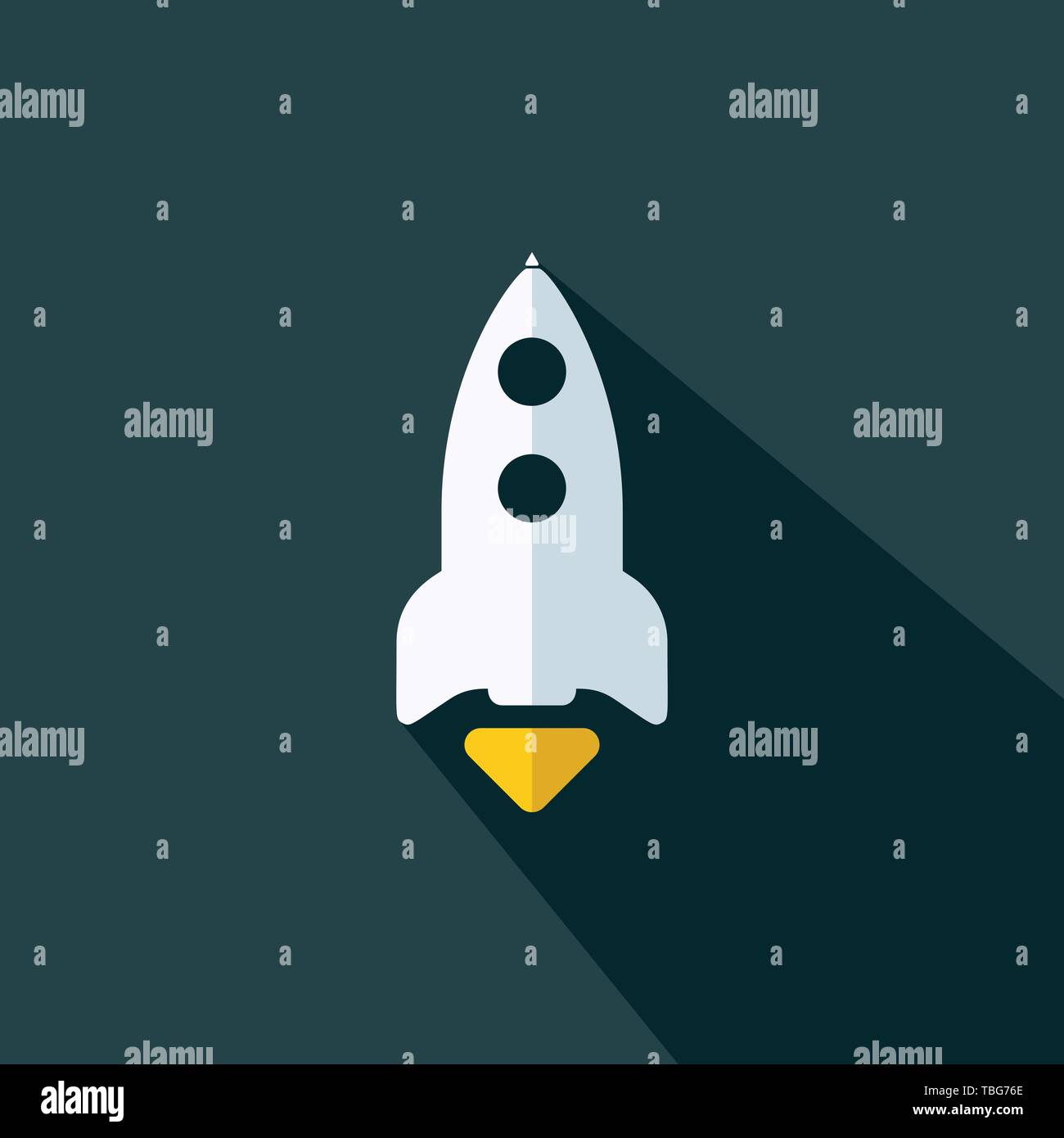 Rocket flat icon hi-res stock photography and images - Alamy