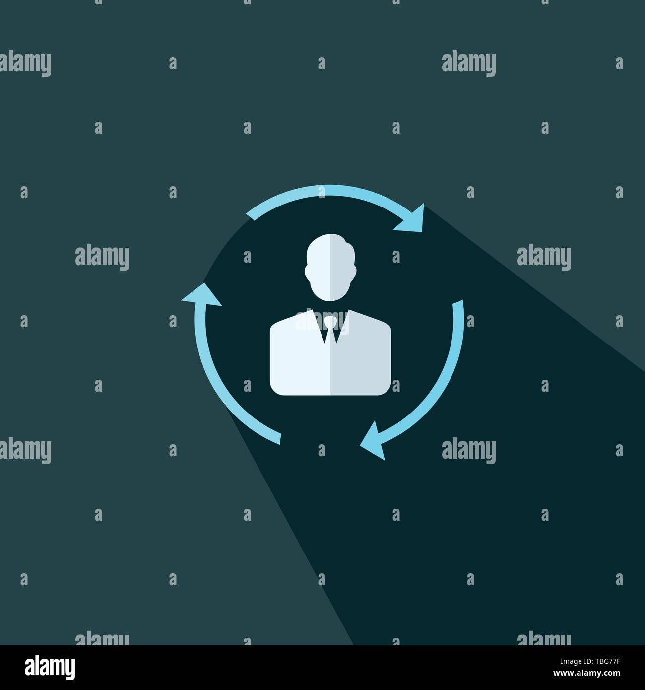 Businessman with a circle icon vector - Flat sign illustration Stock ...