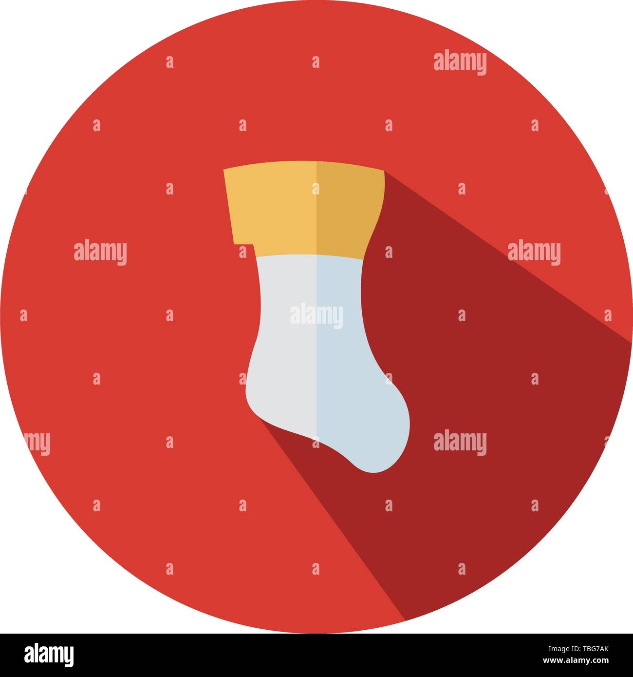 Christmas flat icon sock illustration - vector Stock Vector