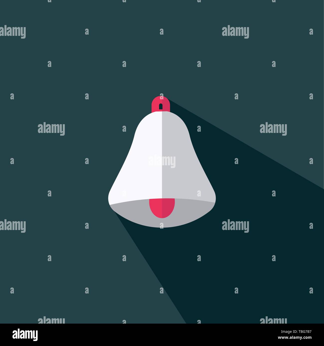 Christmas bell icon - Flat holiday celebration symbol - vector Stock Vector