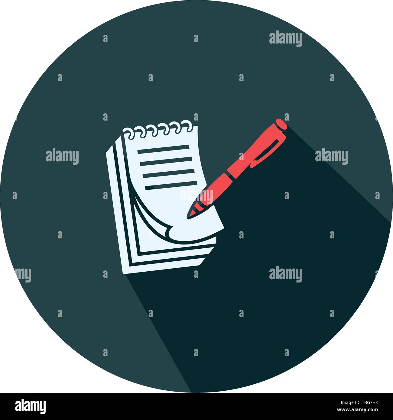 Pictograph of note flat icon - Vector illustration Stock Vector