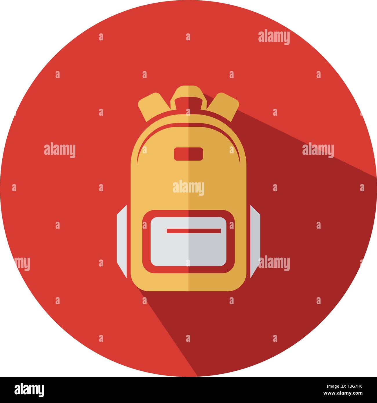 Backpack icon - Flat school backpack icon - vector illustration Stock Vector
