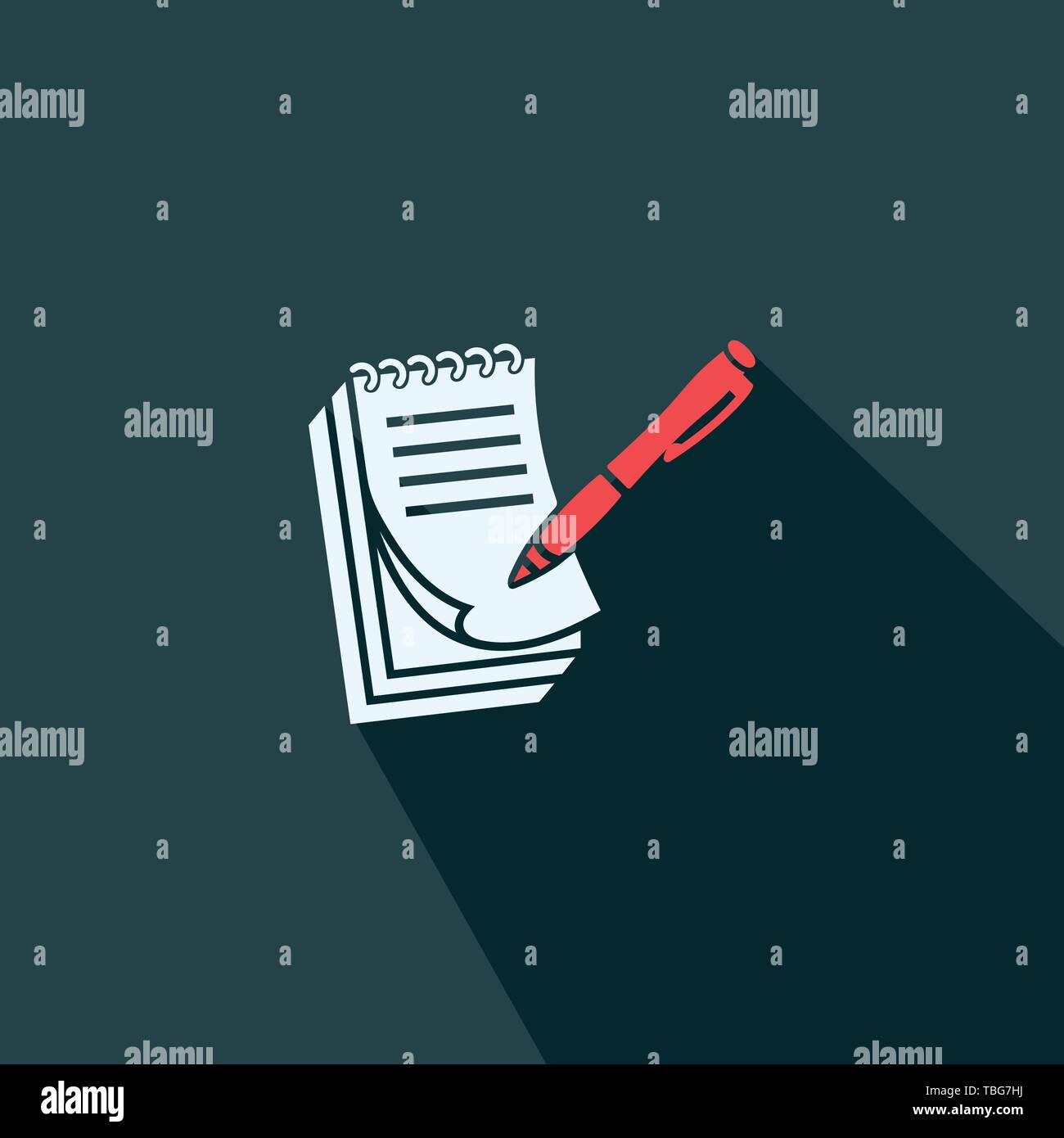 Pictograph of note flat icon - Vector illustration Stock Vector