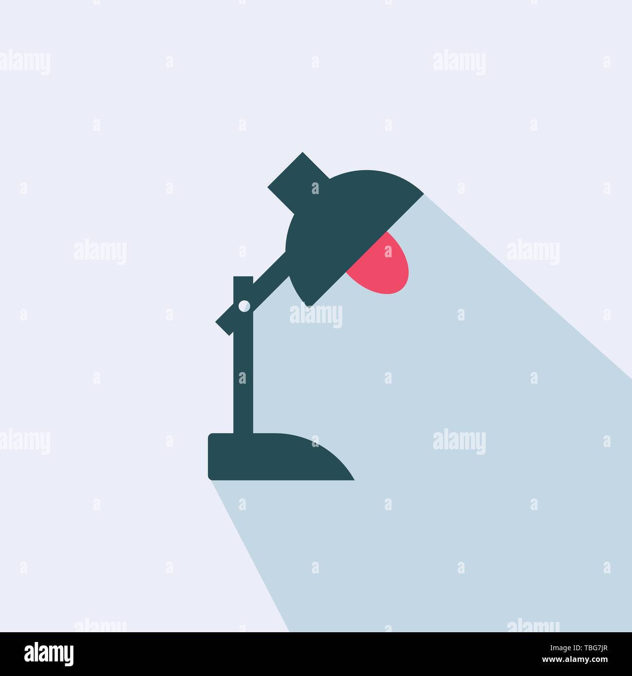Table lamp vector flat sign icon - vector illustration Stock Vector