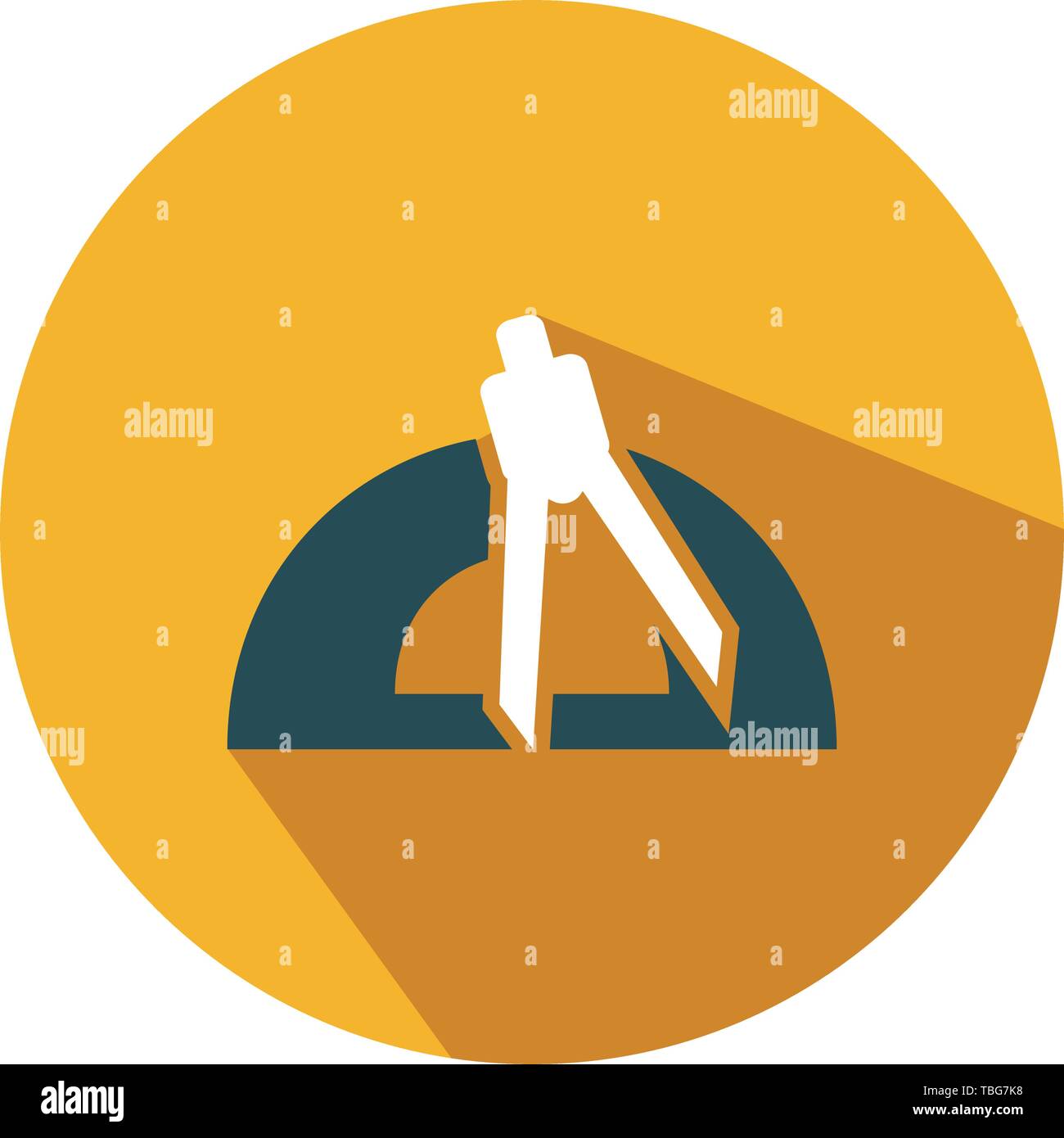 Geometric tools icons Compass and protractor icon vector Stock Vector