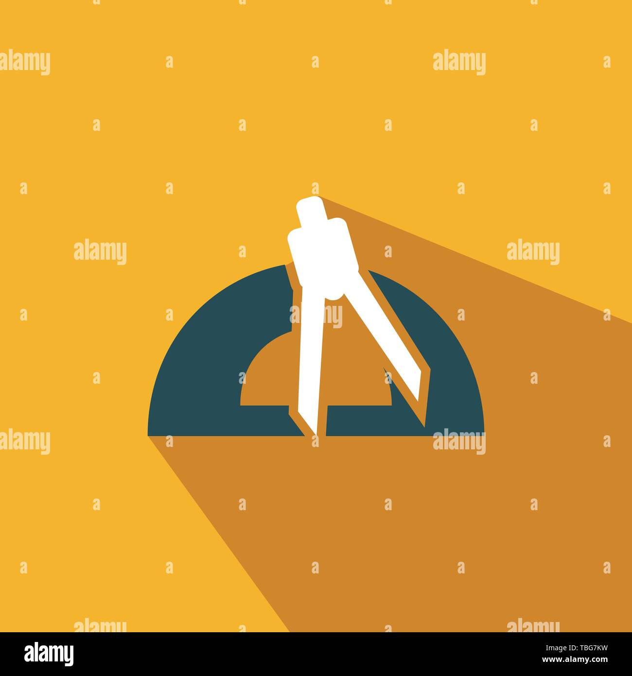 Geometric Tools Icons Compass And Protractor Icon Vector Stock