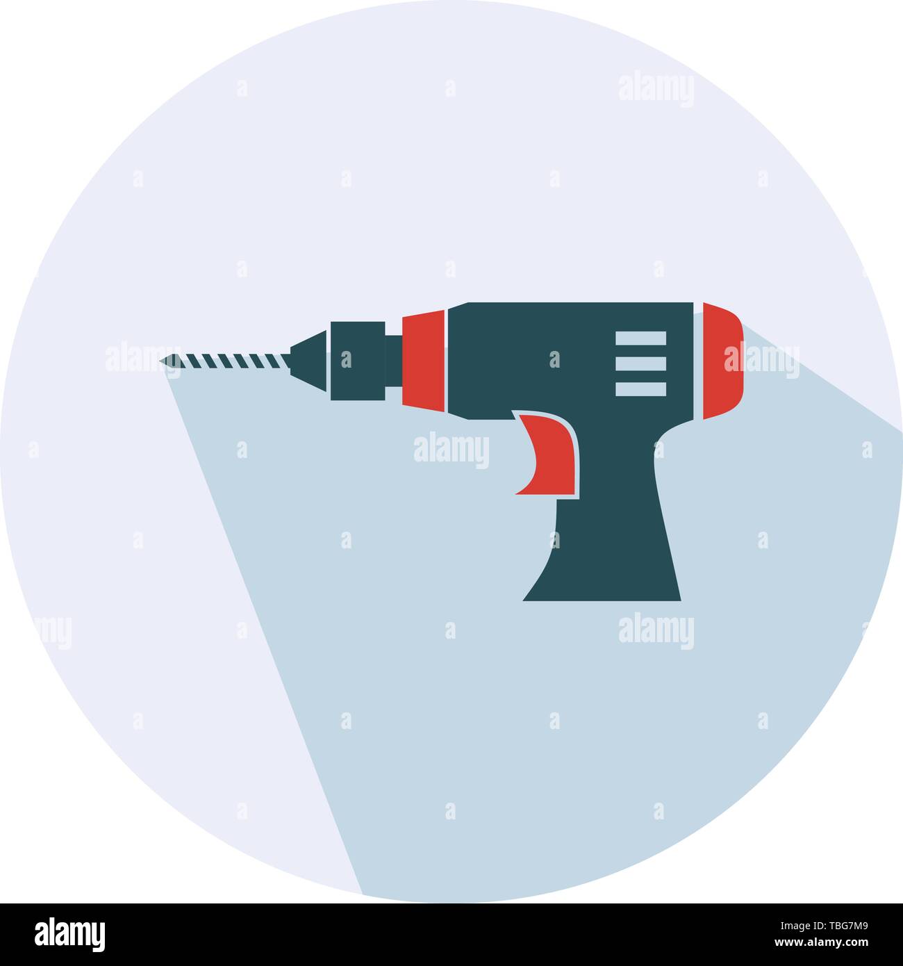 Drill machine icon - flat vector illustration Stock Vector