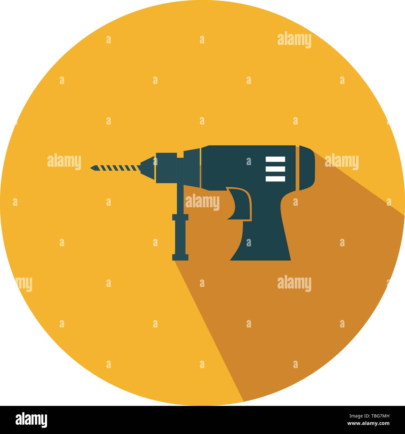 Drill machine icon - flat vector illustration Stock Vector