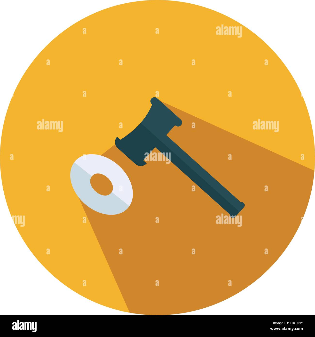 Financial sign - Hammer flat icon Stock Vector