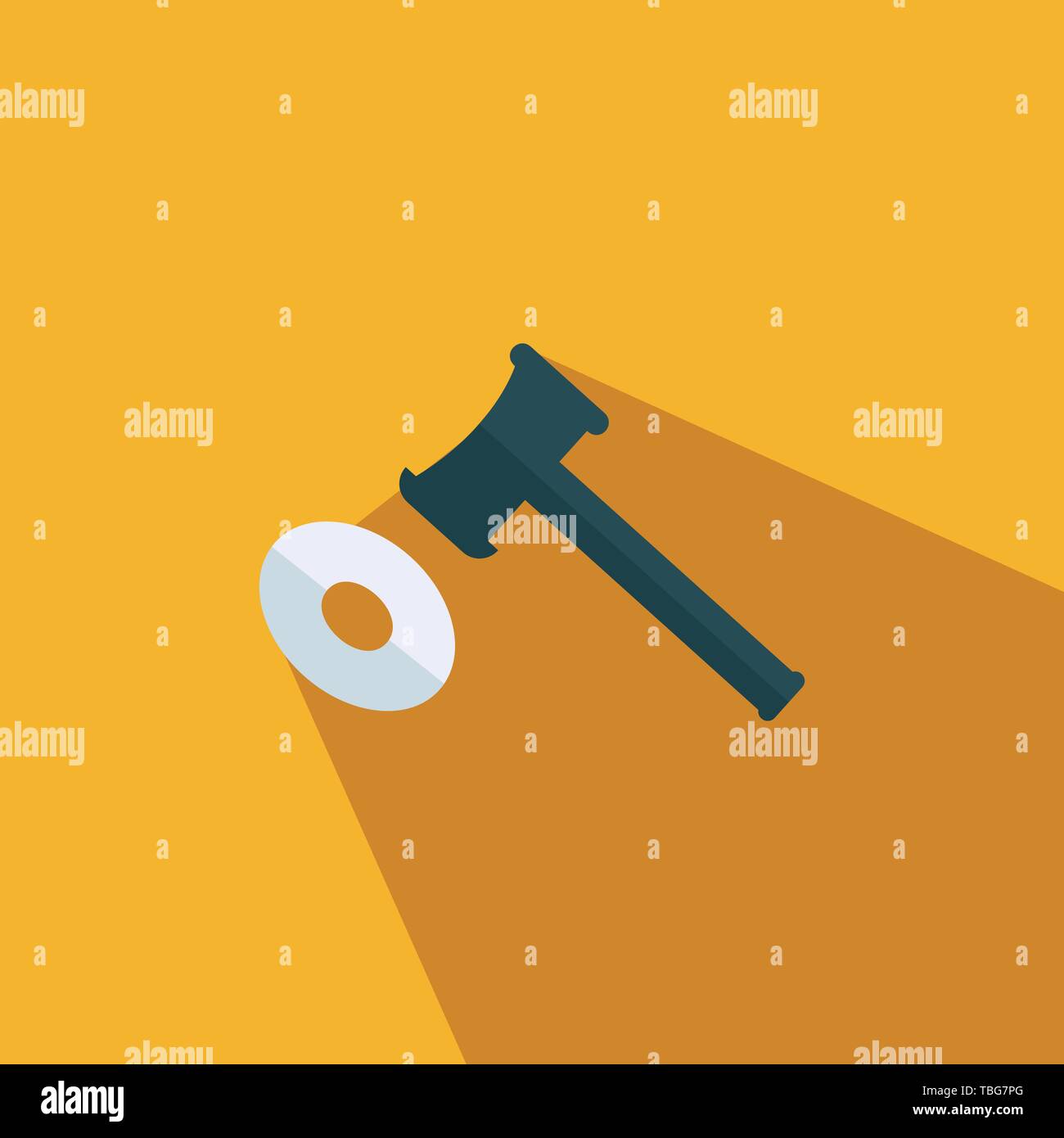 Financial sign - Hammer flat icon Stock Vector