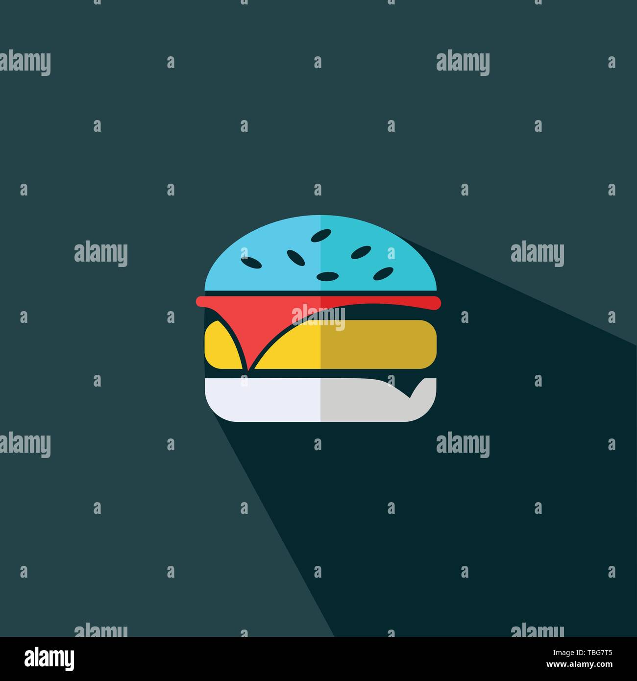 Burger sign icon - Flat vector Stock Vector Image & Art - Alamy
