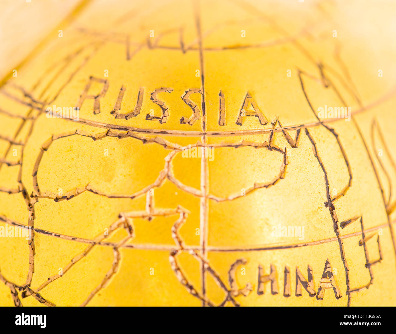 vintage metal globe isolated on white background Stock Photo - Alamy
