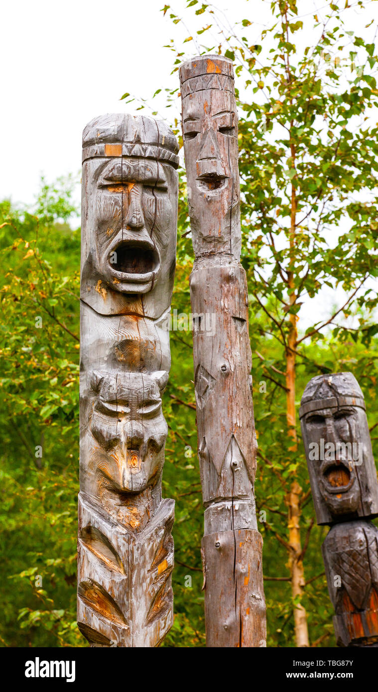 totem poles of the aborigines of Kamchatka: Itel'men and Koryak Stock ...