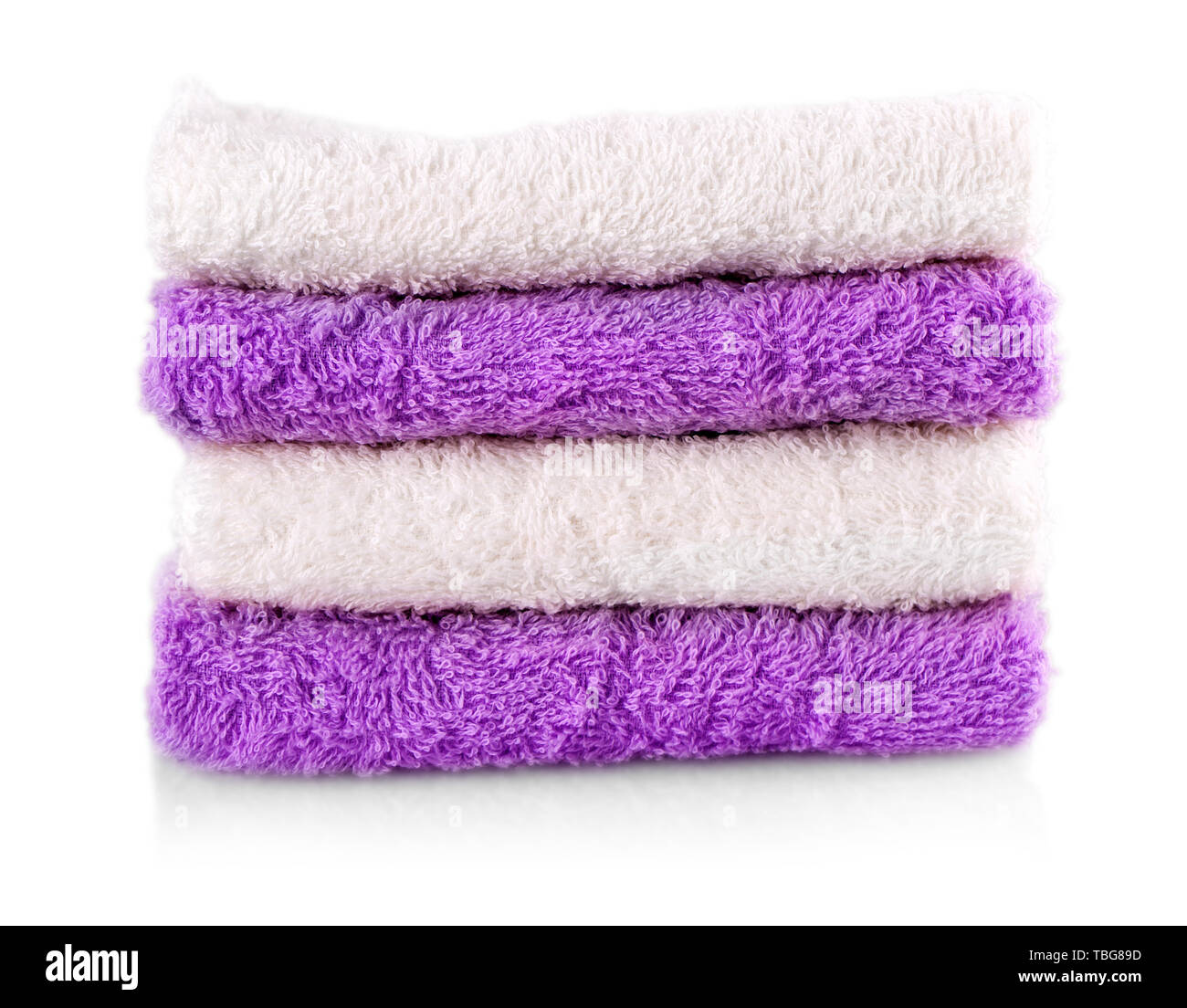 colored towels isolated on a white background Stock Photo