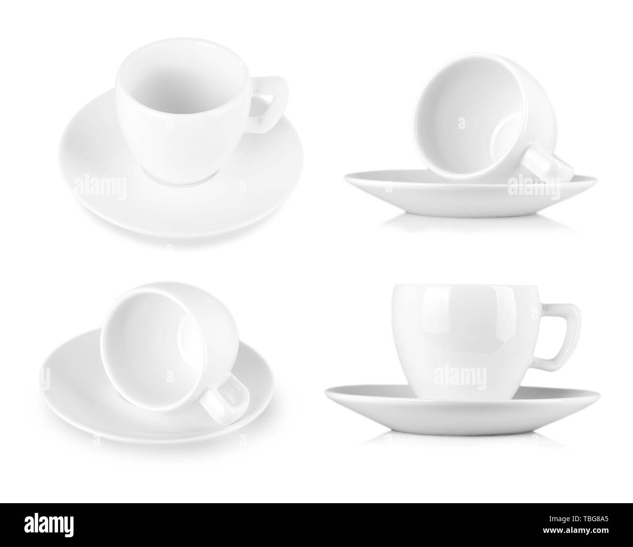 white coffee cup and saucer isolated on white background Stock Photo ...