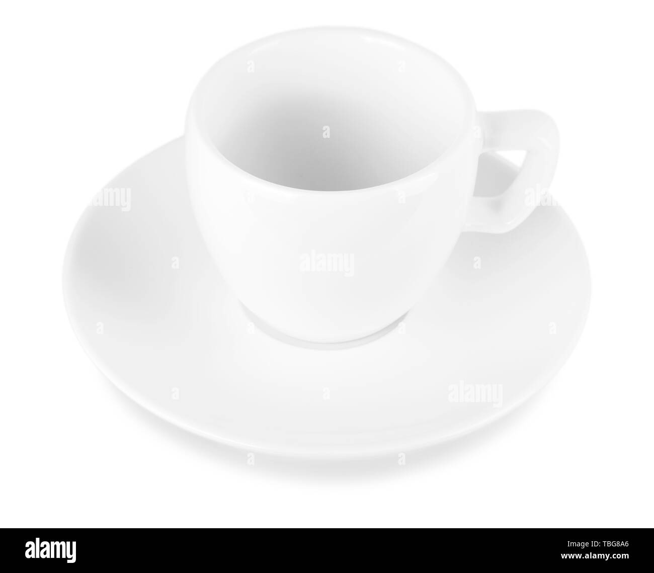 white coffee cup and saucer isolated on white background Stock Photo ...