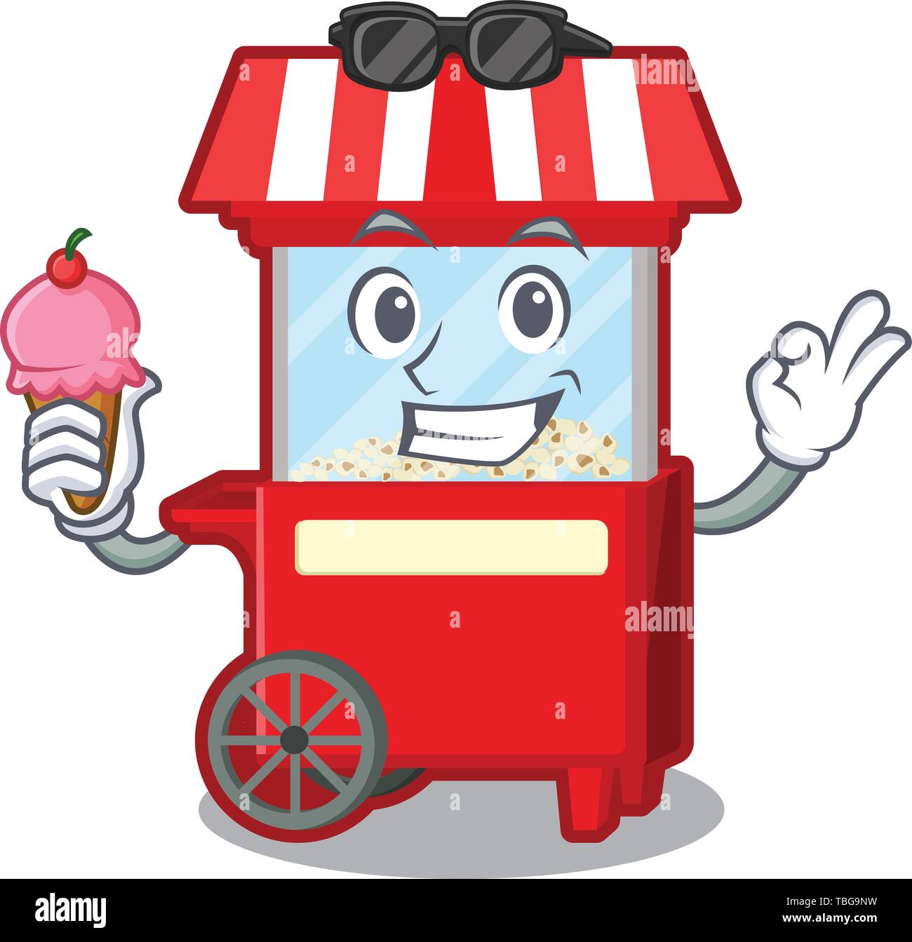 Ice cream outlet and popcorn machine