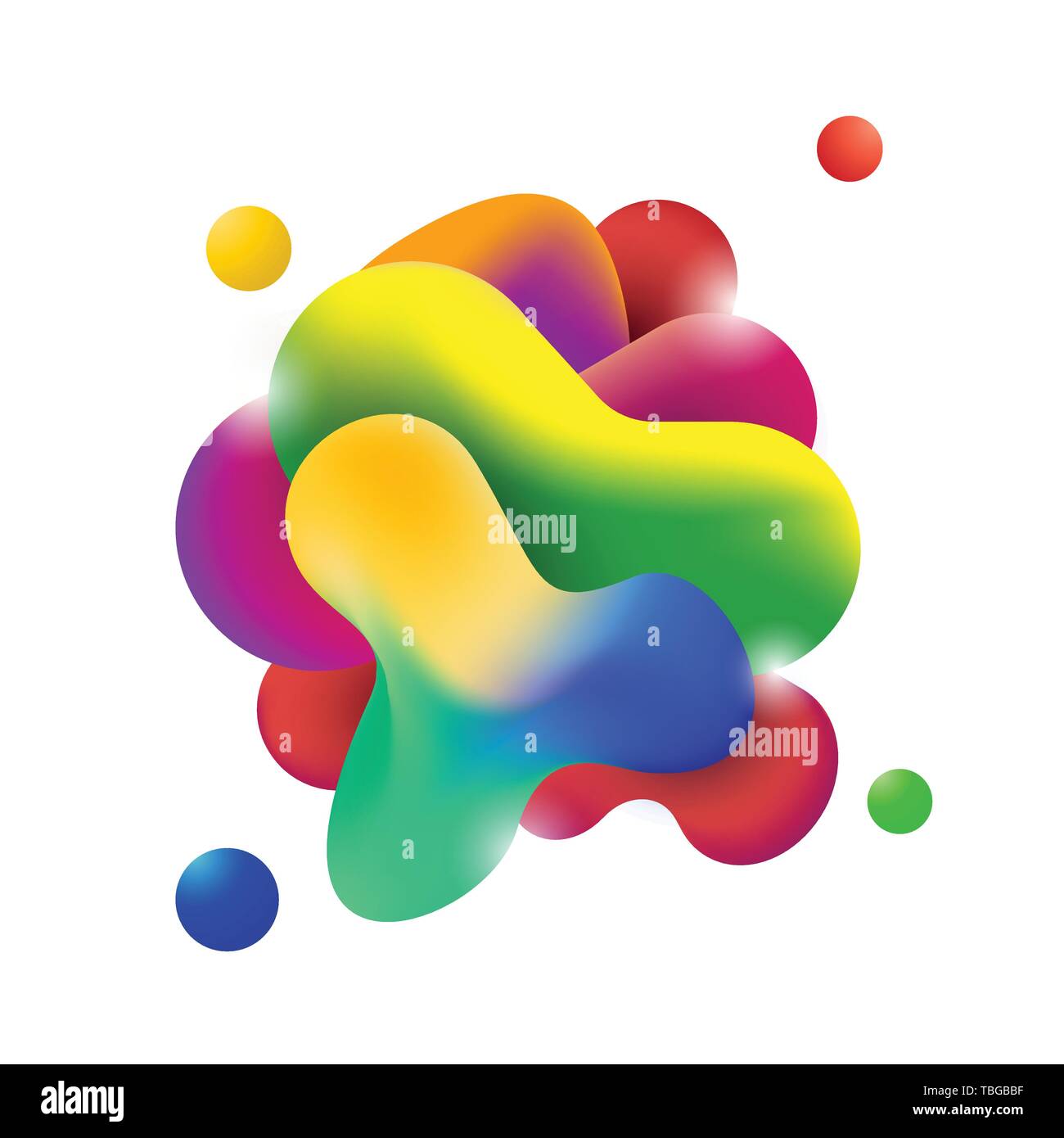 Abstract modern flowing fluid shape graphic elements. Gradient dynamic ...
