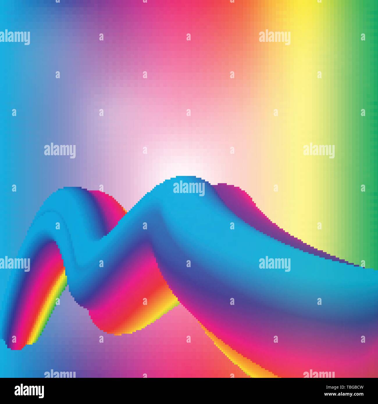 Rainbow geometric prism background. Modern abstract motion curve
