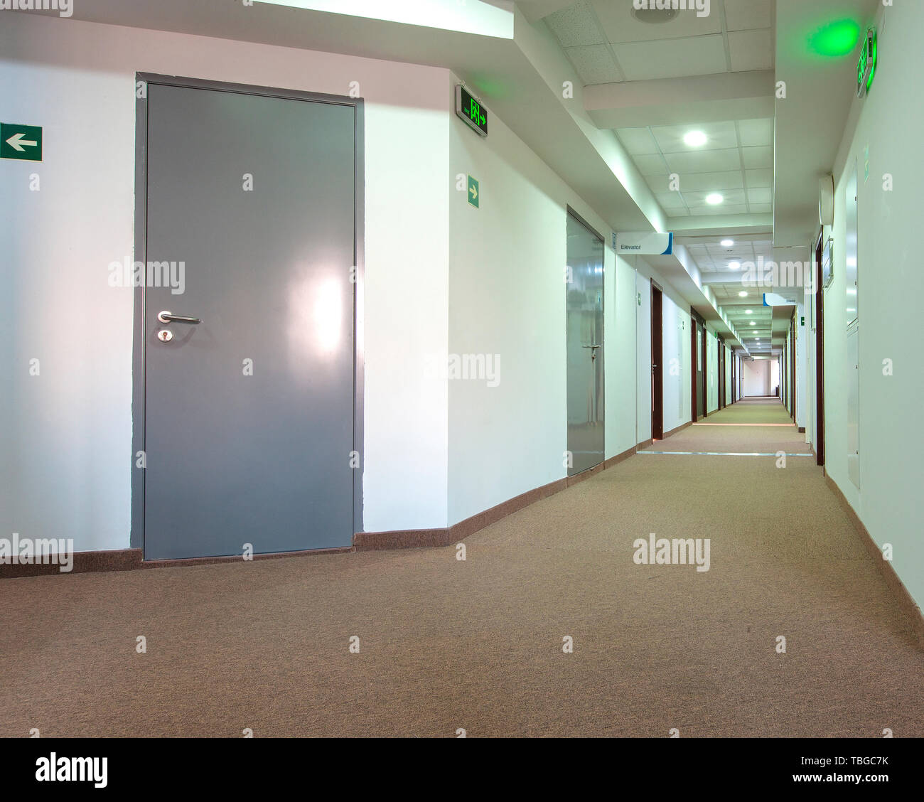 Corridor in the modern hotel building Stock Photo