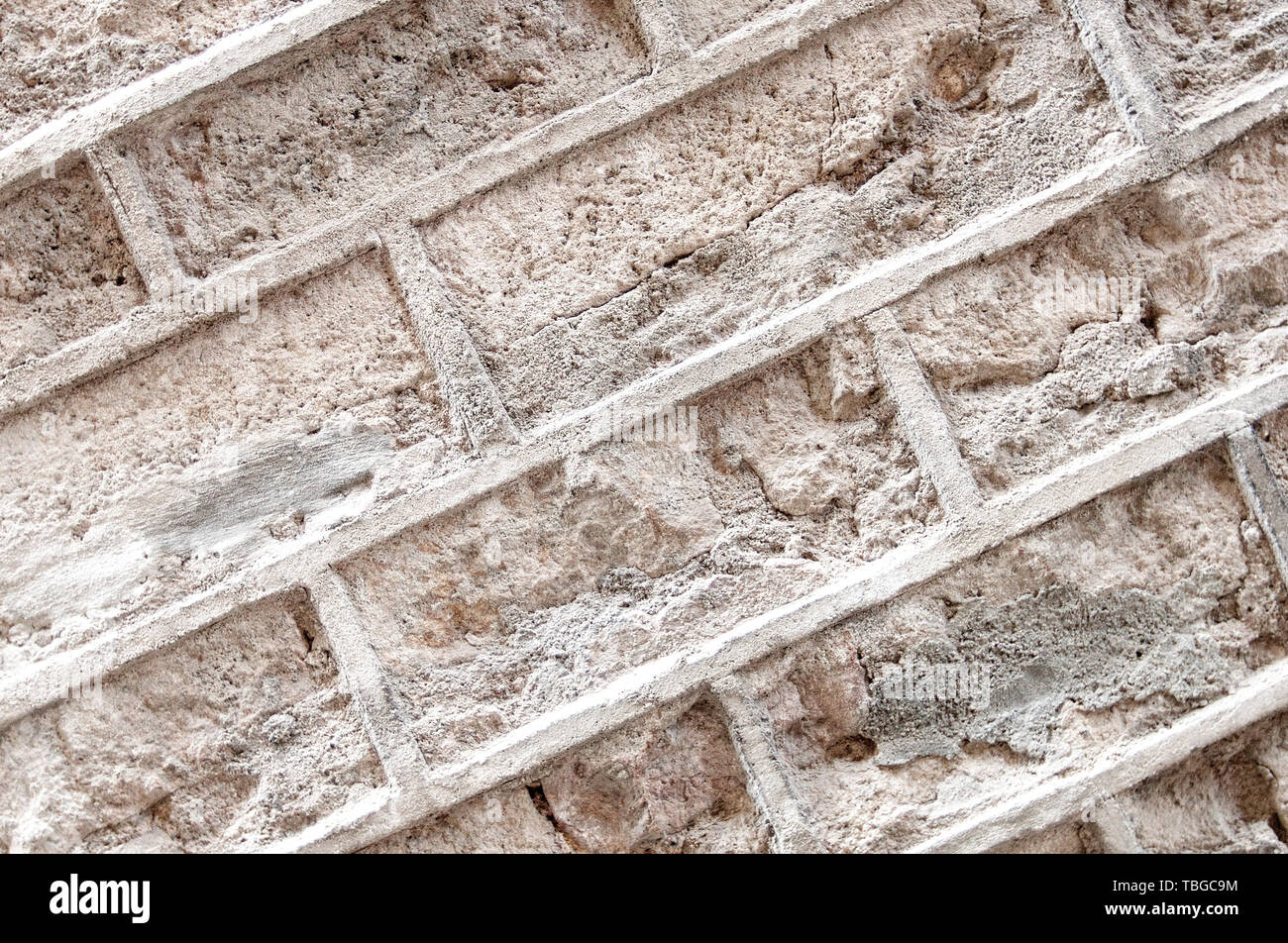 Old brick wall with white paint background texture close up Stock Photo ...