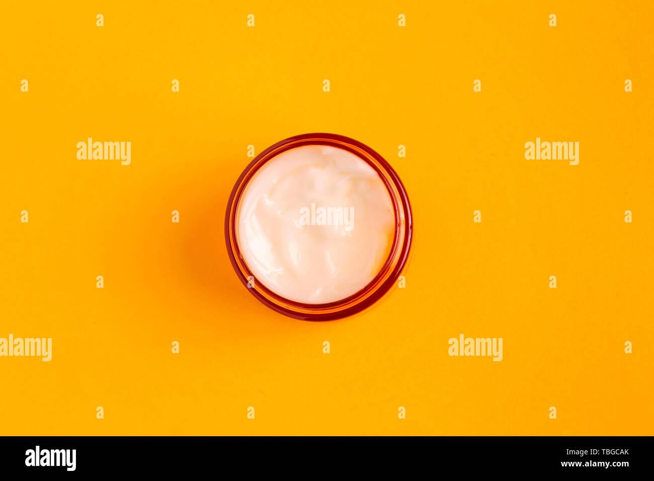 Download Face Cream In A Yellow Glass In Open Jar On A Yellow Background Top View Stock Photo Alamy PSD Mockup Templates