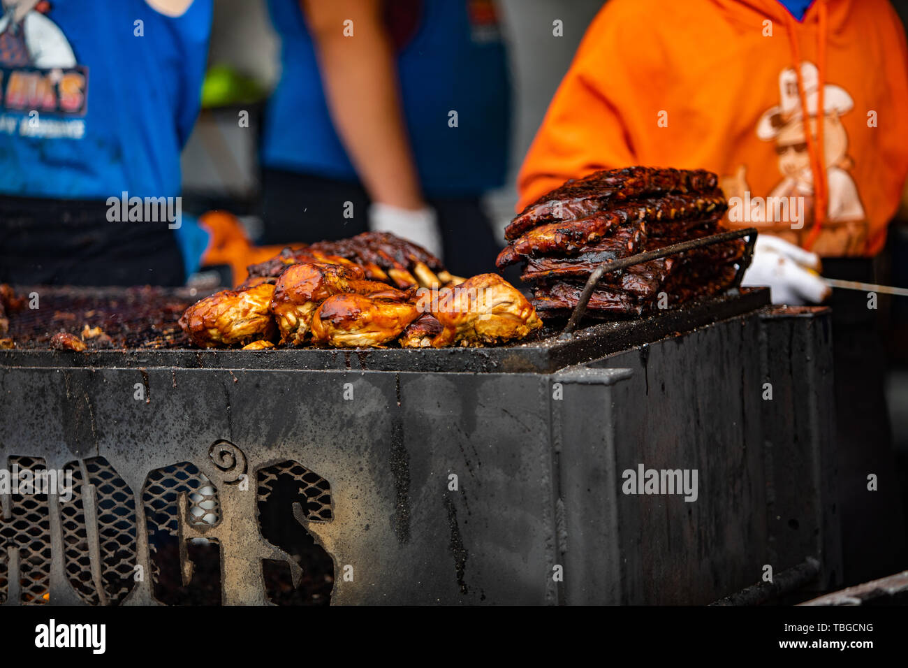 20190601 Windsor, Ontario Canada Ribfest Food Festival Ribs Chicken Pulled Pork Barbecue Grill