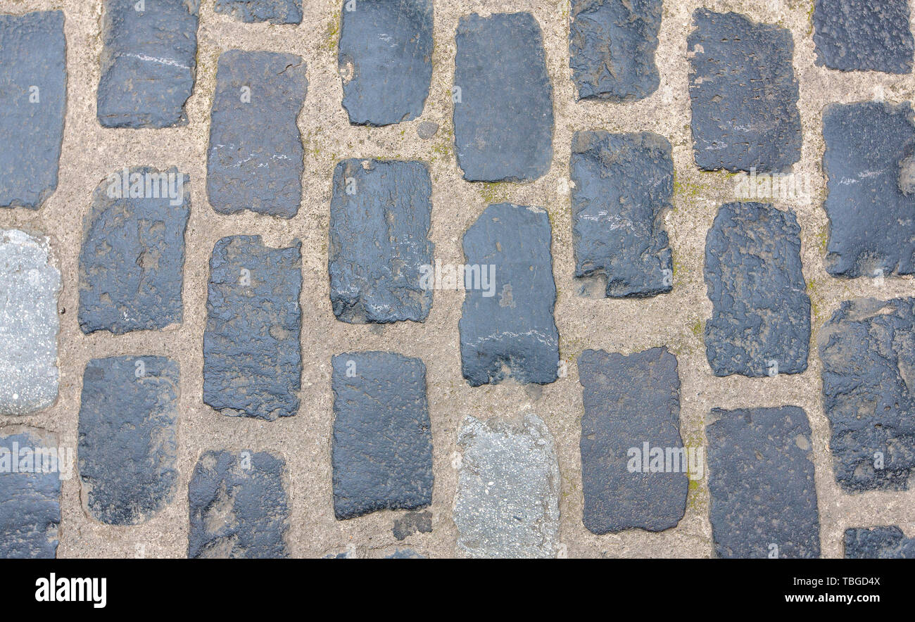 Paving blocks made of asymmetrical stone Stock Photo