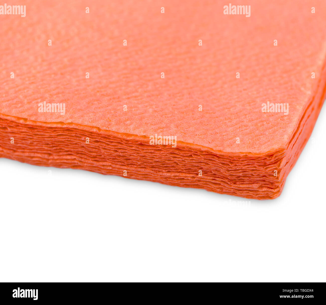 Pink Paper Napkin on white background Stock Photo