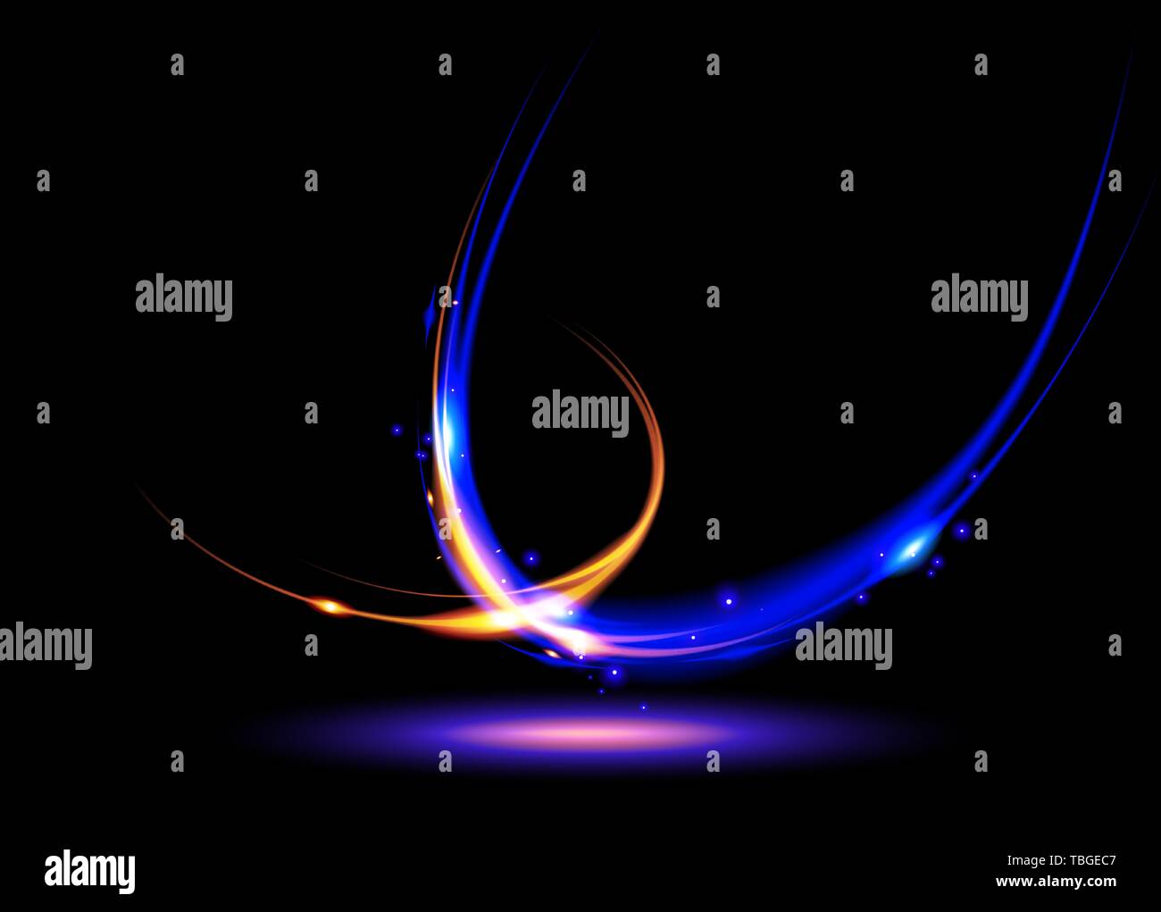 Abstract Light Trail in Vector Stock Vector
