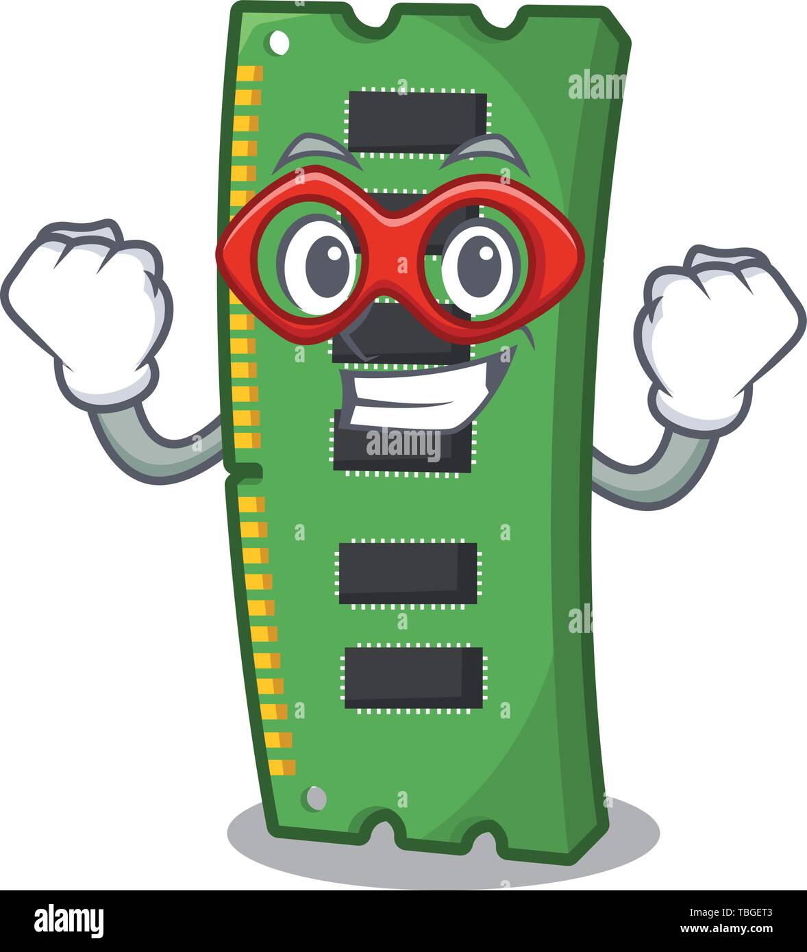Super hero RAM memory card the mascot shape Stock Vector