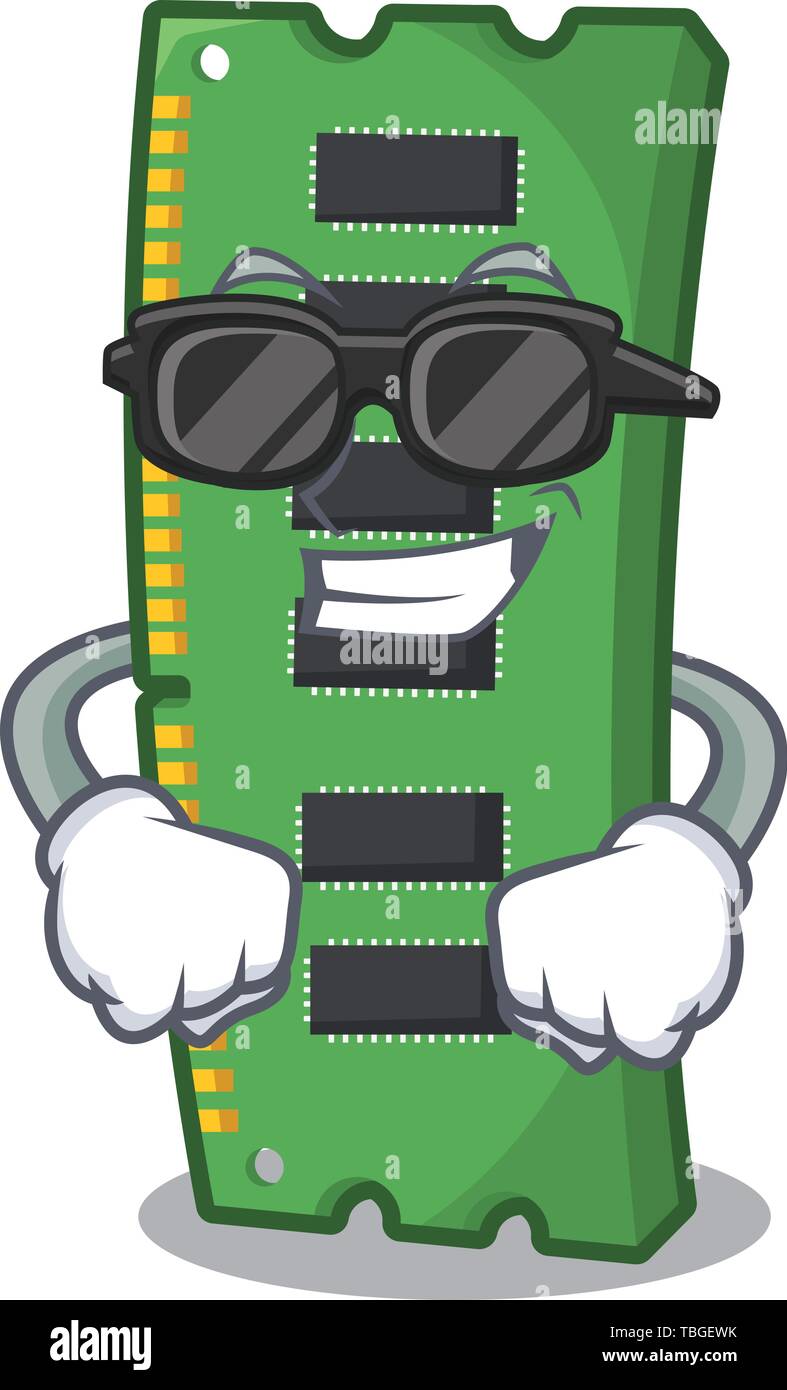 Super cool RAM memory card the mascot shape Stock Vector