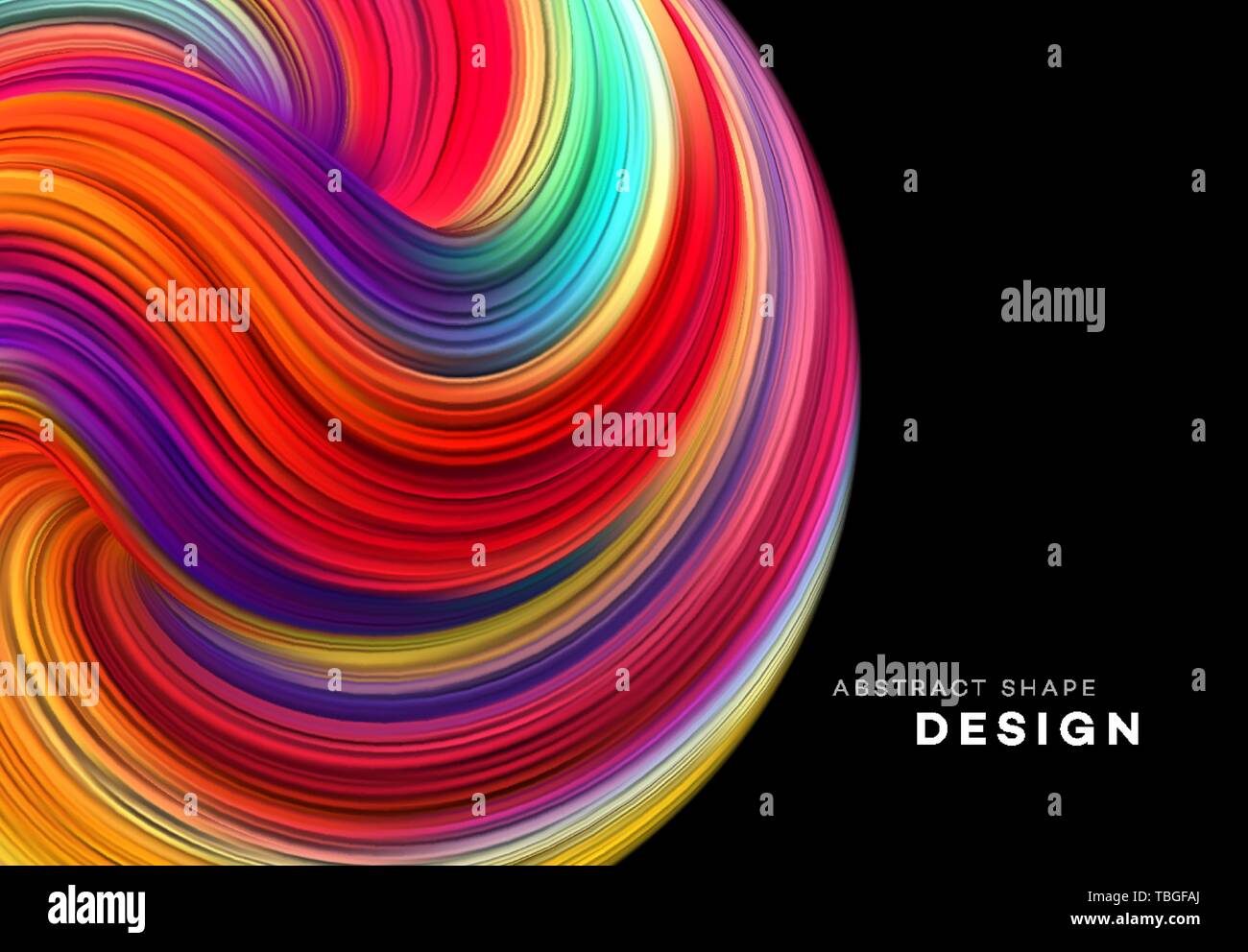 Color Flow Abstract shape poster design. Vector illustration Stock Vector