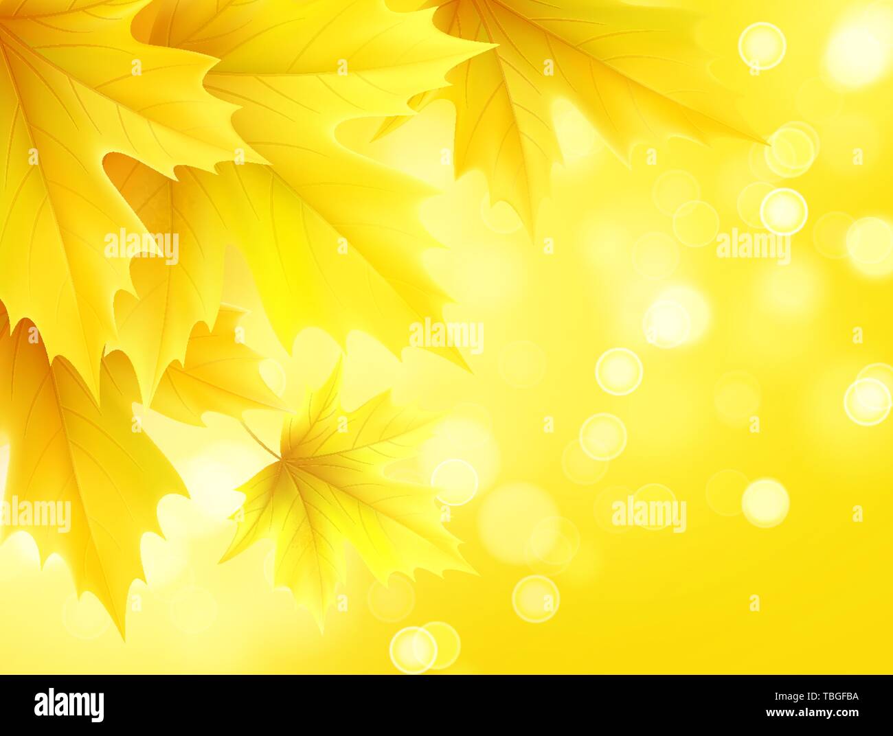 Autumn poster with yellow autumn maple leaves. Vector illustration Stock Vector