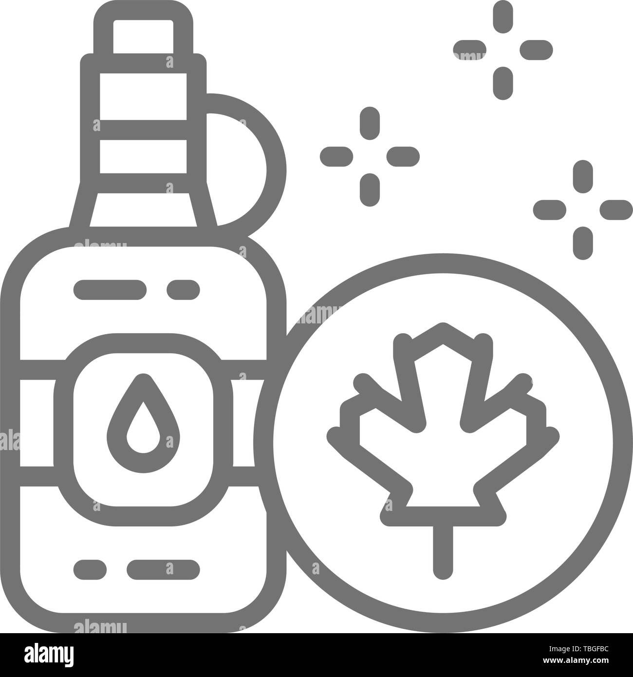 Vector bottle of maple syrup line icon. Stock Vector